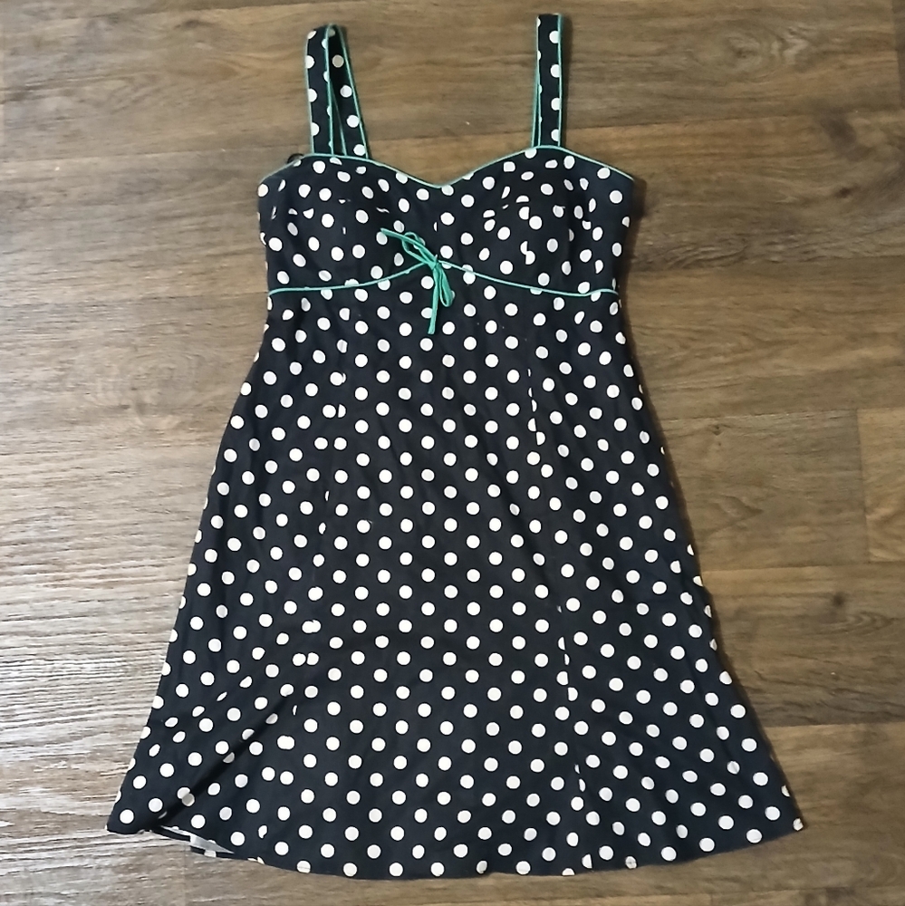Vintage Karin Stevens Petites Rockabilly Polka Dot Pinup Dress.